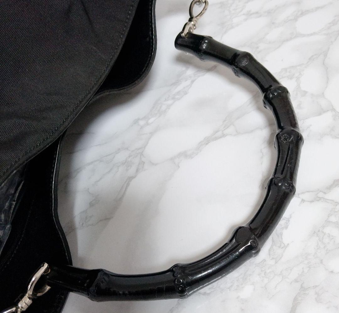 GUCCI グッチ バンブー ハンドバッグ ブラック系 ヴィンテージ