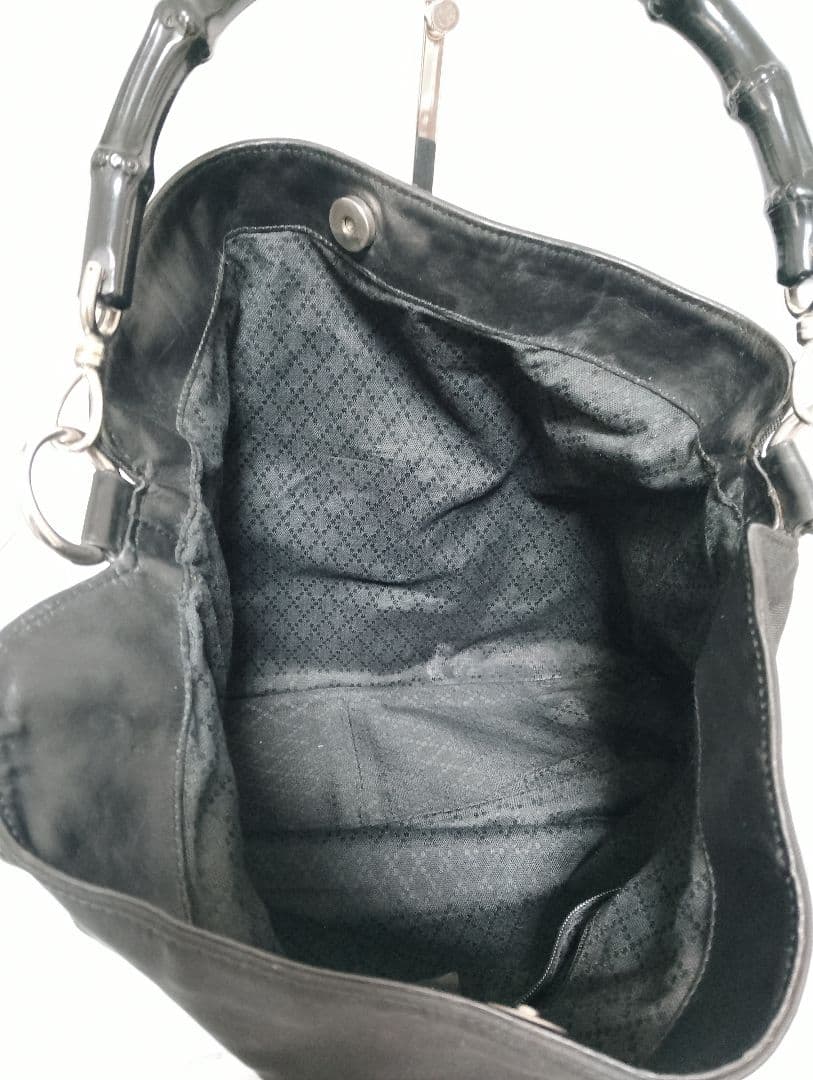 GUCCI グッチ バンブー ハンドバッグ ブラック系 ヴィンテージ