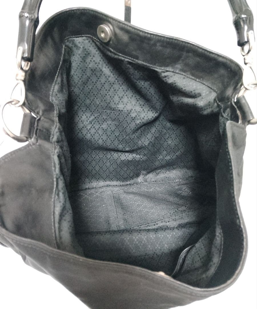GUCCI グッチ バンブー ハンドバッグ ブラック系 ヴィンテージ