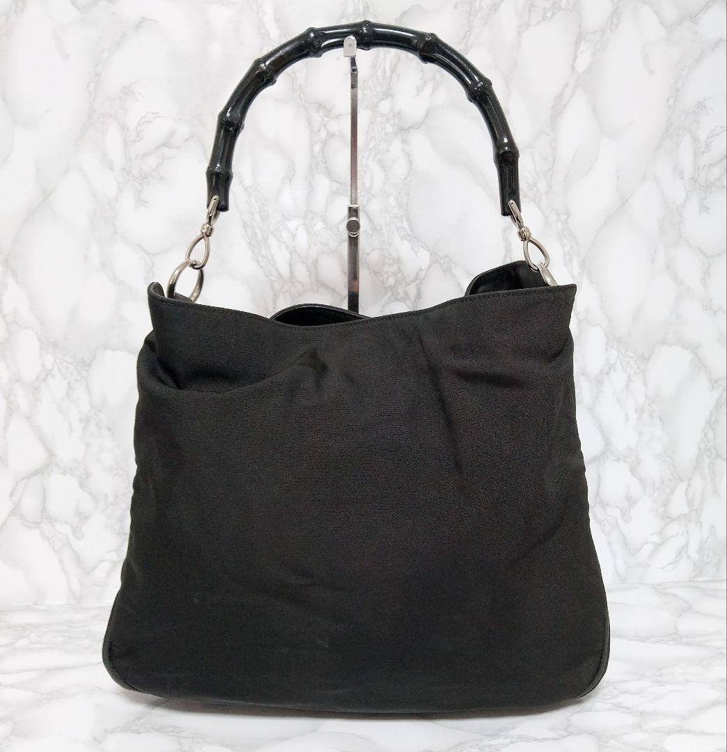 GUCCI グッチ バンブー ハンドバッグ ブラック系 ヴィンテージ
