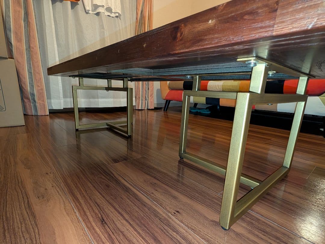 え*ん様 かなでもの　ダークブラウン ヘリンボーンセンターテーブル