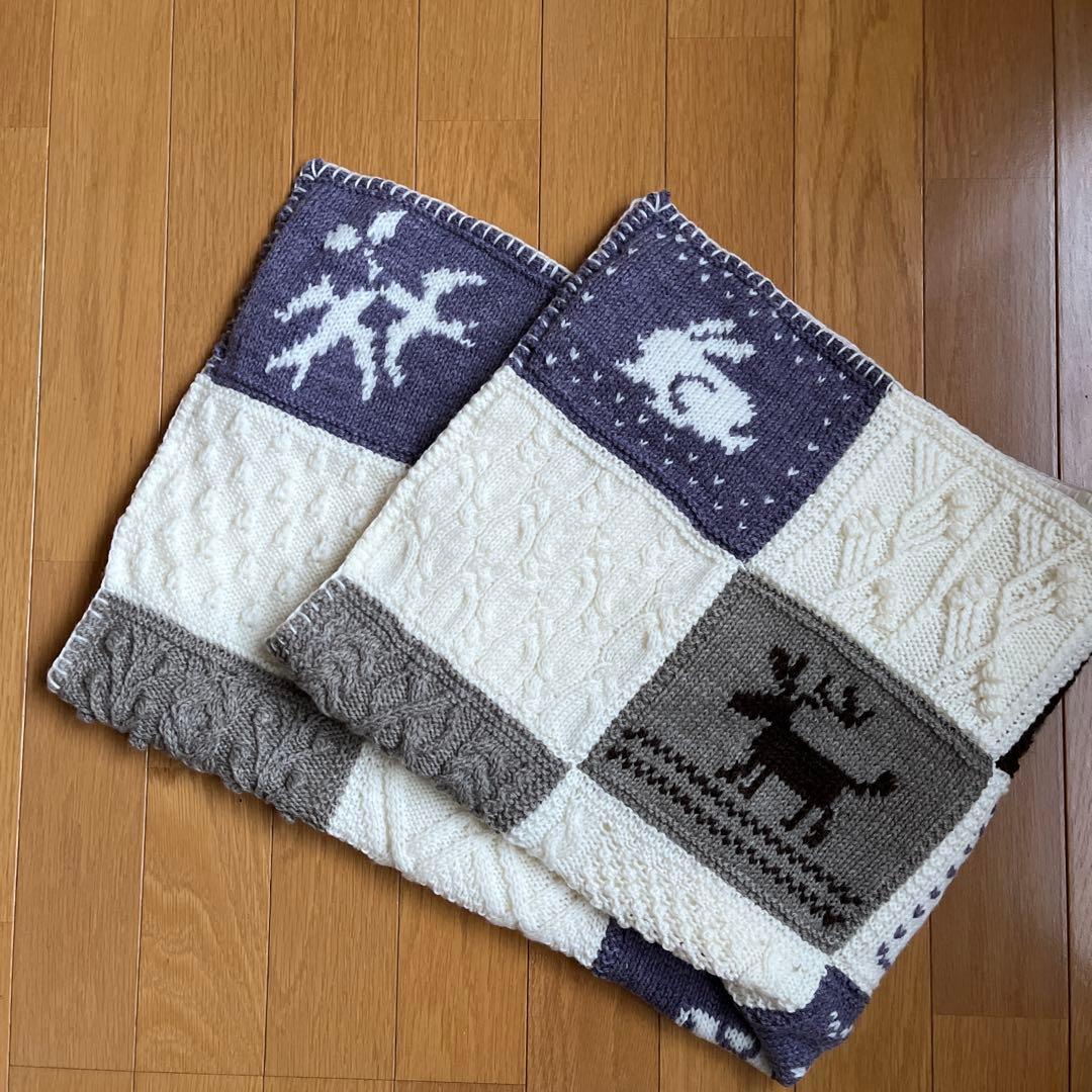 北欧柄のモチーフつなぎブランケット☆ハンドメイド