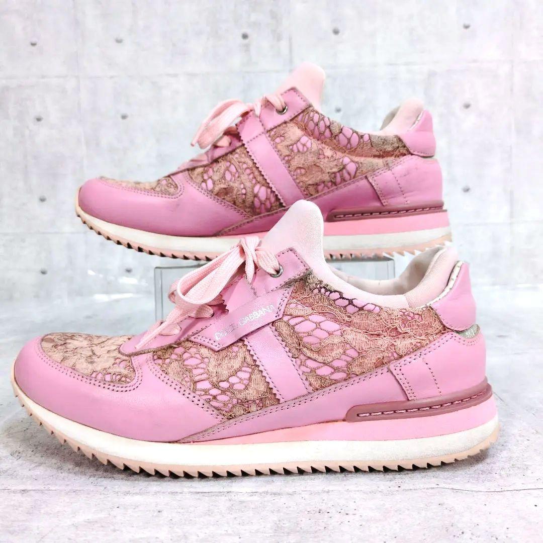 入手困難　DOLCE＆GABBANA　フラワーレーススニーカー シャークソール