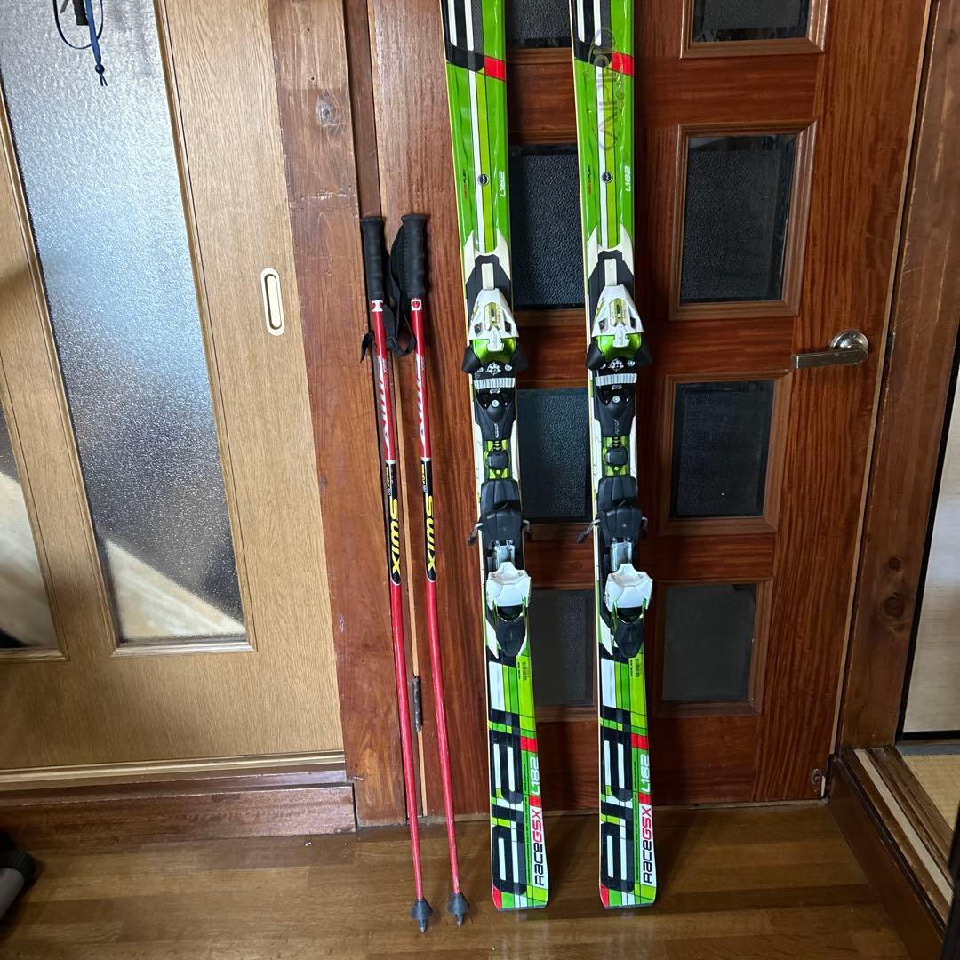 LPA アルペンスキー板 緑色 ポール付き