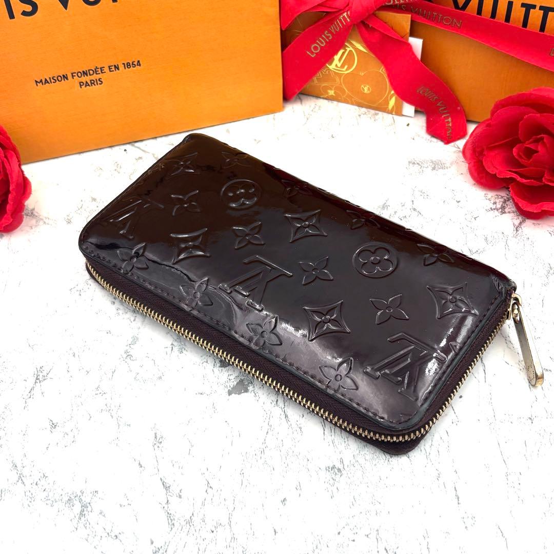【極美品】 ルイヴィトン モノグラム ヴェルニ アマラント ジッピーウォレット