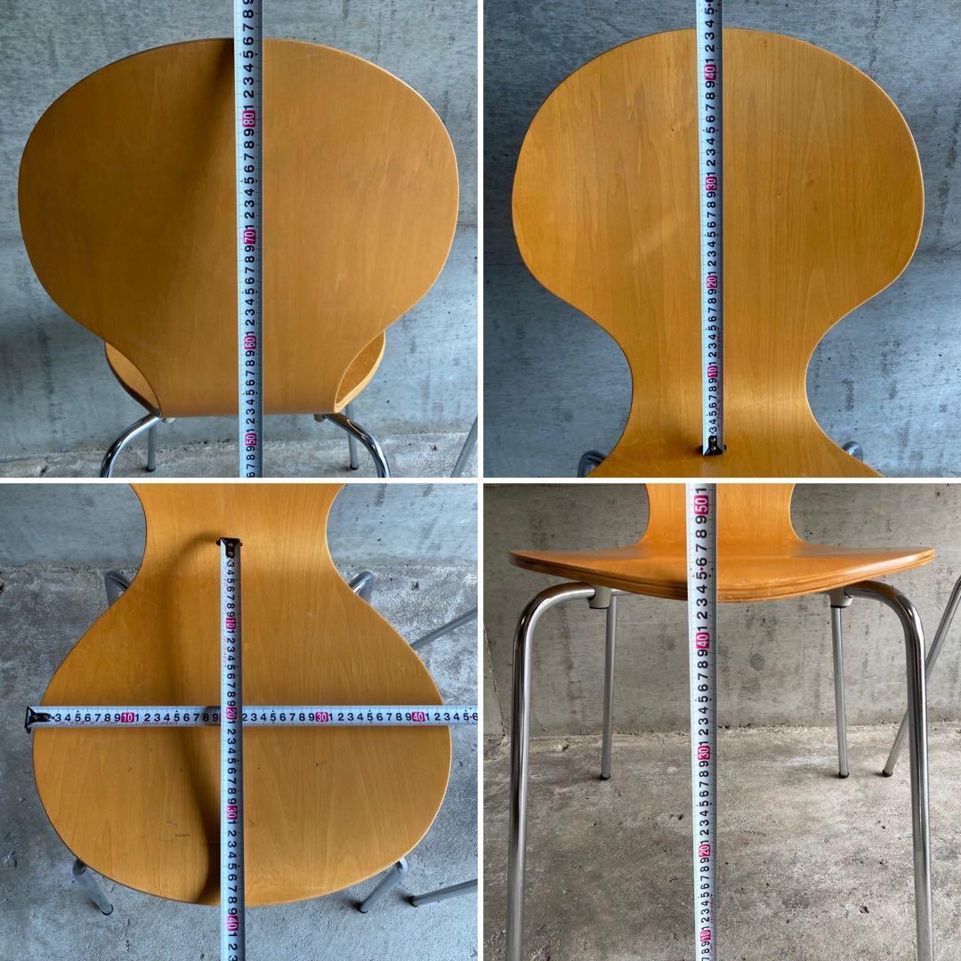 ダイニングチェア スタッキングチェア カフェ 洋風 木製 曲げ木 2脚セット