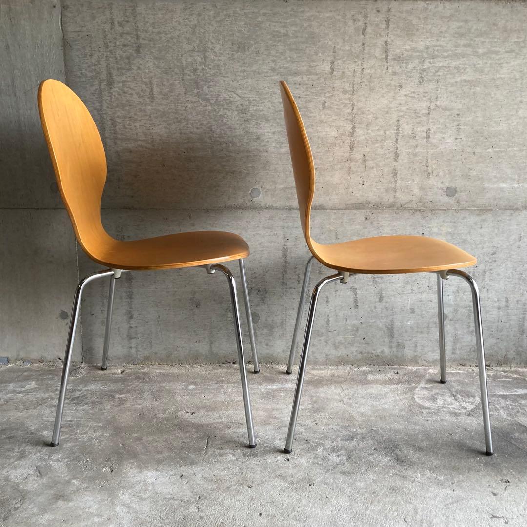 ダイニングチェア スタッキングチェア カフェ 洋風 木製 曲げ木 2脚セット