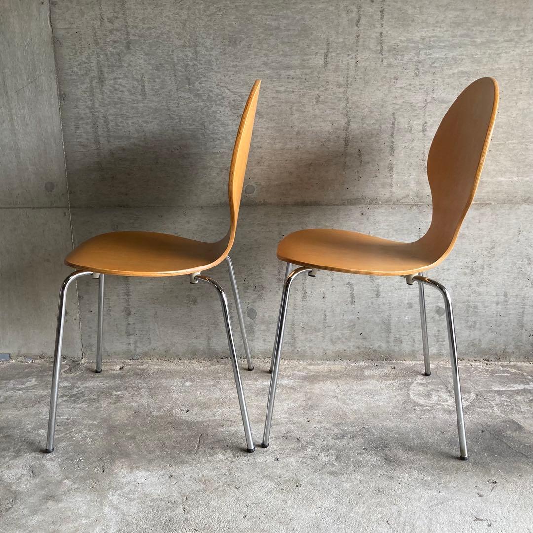 ダイニングチェア スタッキングチェア カフェ 洋風 木製 曲げ木 2脚セット