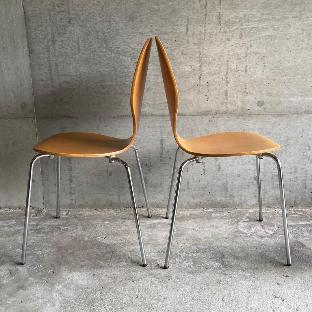 ダイニングチェア スタッキングチェア カフェ 洋風 木製 曲げ木 2脚セット