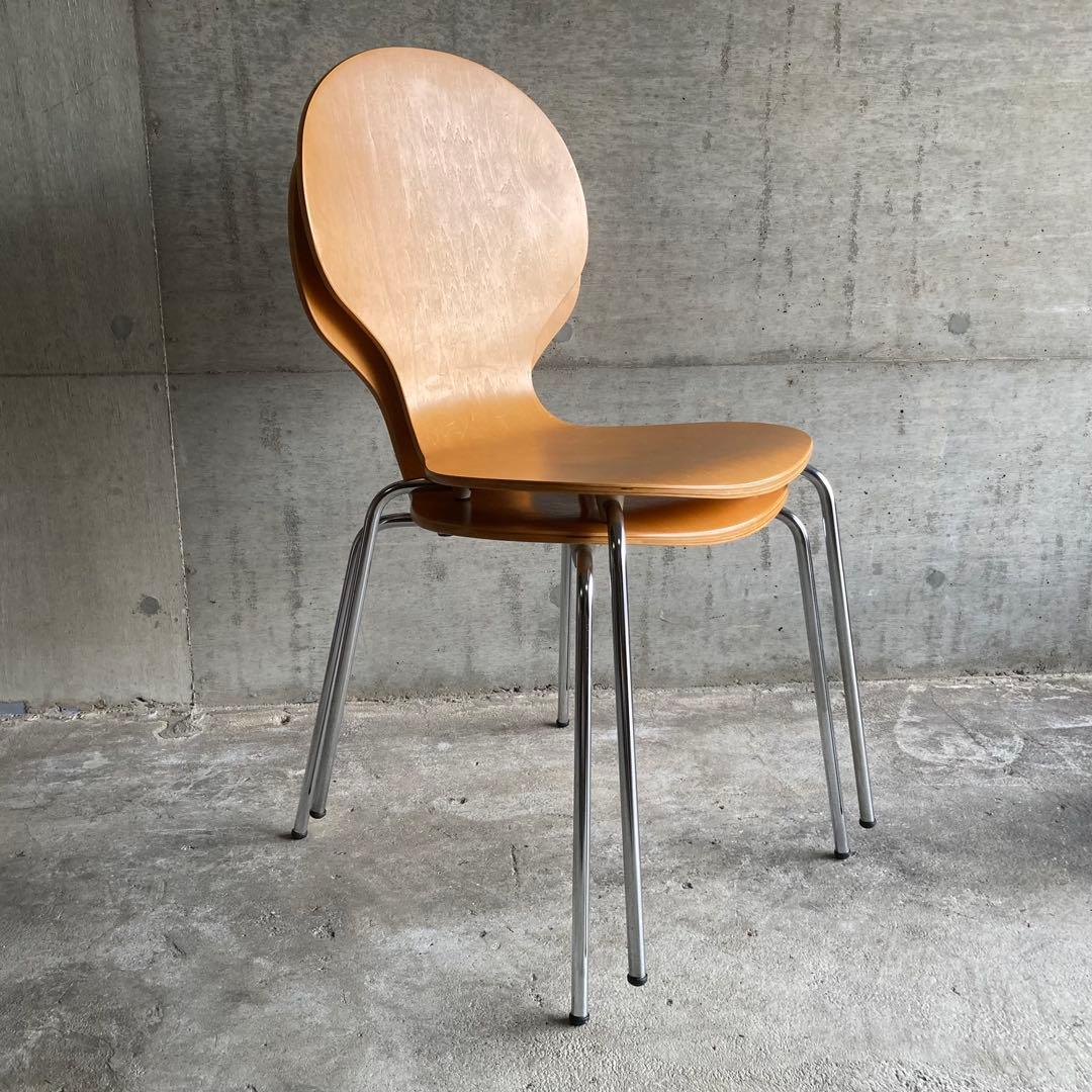 ダイニングチェア スタッキングチェア カフェ 洋風 木製 曲げ木 2脚セット