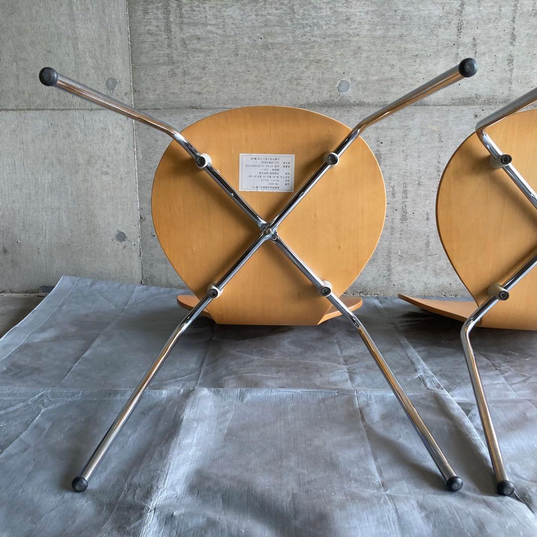 ダイニングチェア スタッキングチェア カフェ 洋風 木製 曲げ木 2脚セット