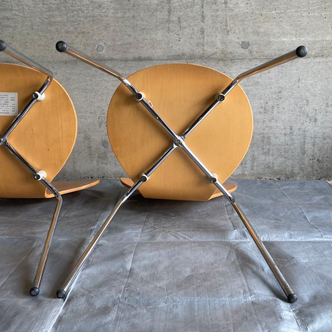 ダイニングチェア スタッキングチェア カフェ 洋風 木製 曲げ木 2脚セット