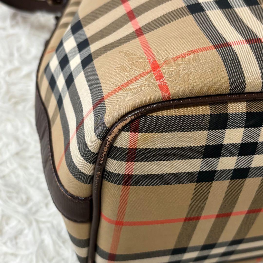 良品✨バーバリー 巾着 バケットバッグ ショルダー ノバチェック シャドーホース