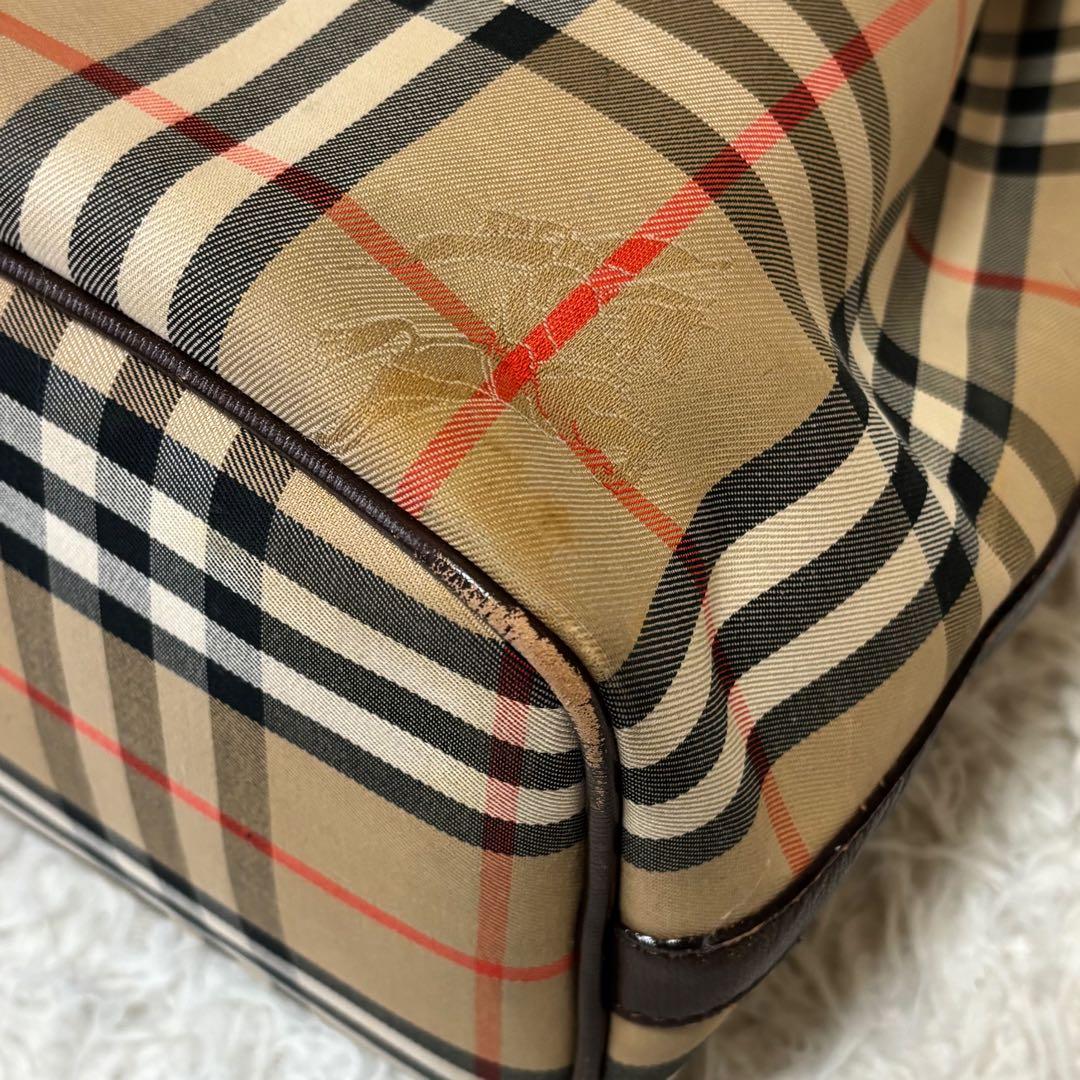 良品✨バーバリー 巾着 バケットバッグ ショルダー ノバチェック シャドーホース
