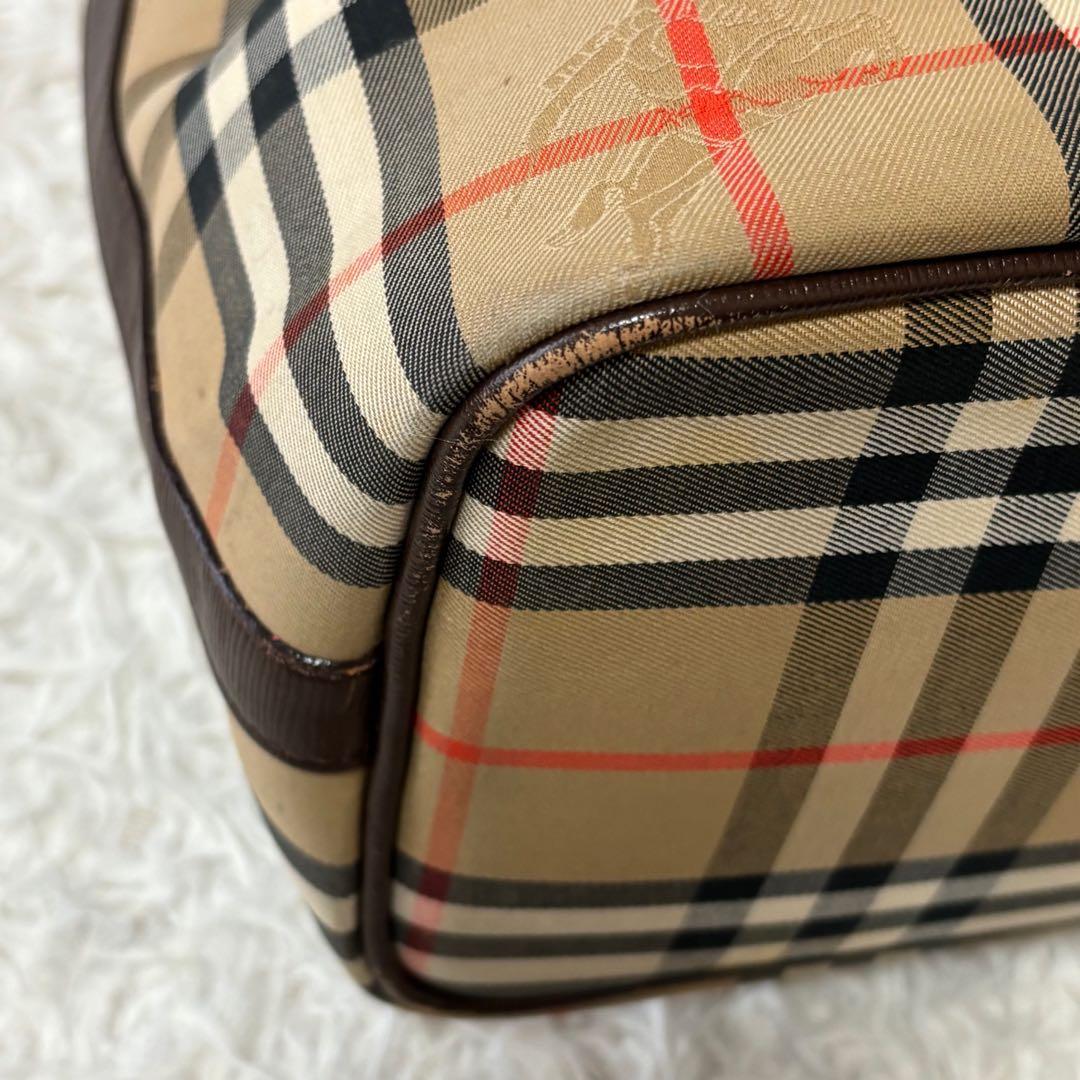 良品✨バーバリー 巾着 バケットバッグ ショルダー ノバチェック シャドーホース
