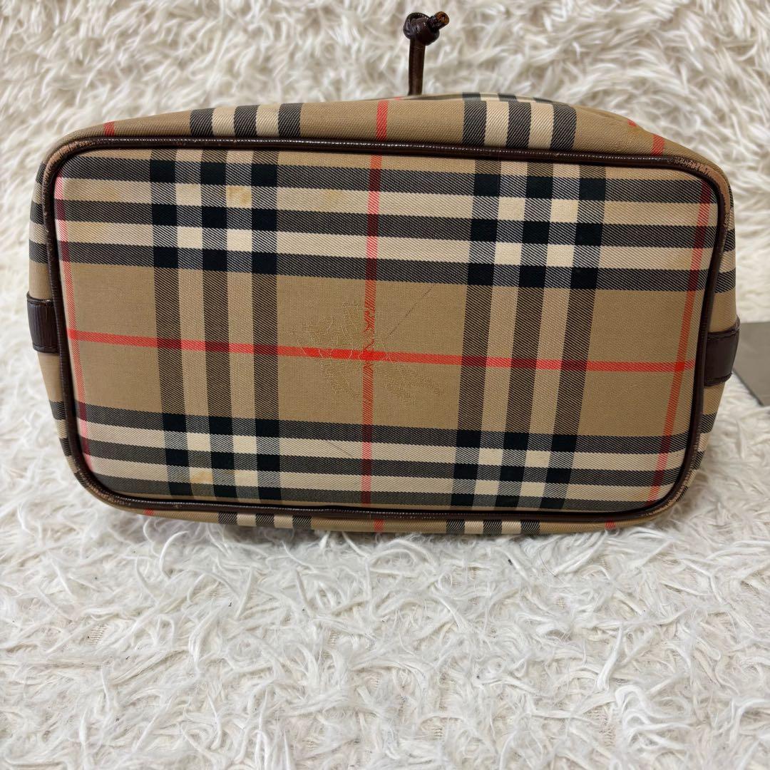 良品✨バーバリー 巾着 バケットバッグ ショルダー ノバチェック シャドーホース