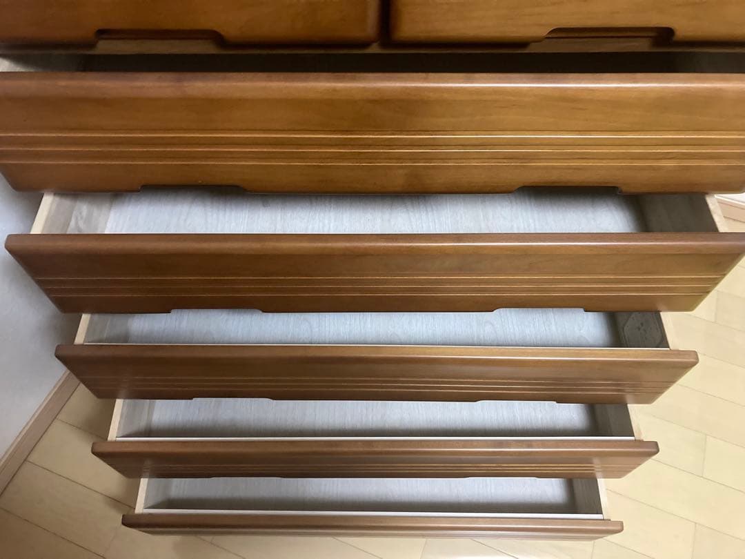 木製シンプルブラウンチェスト整理タンス引き出し9個