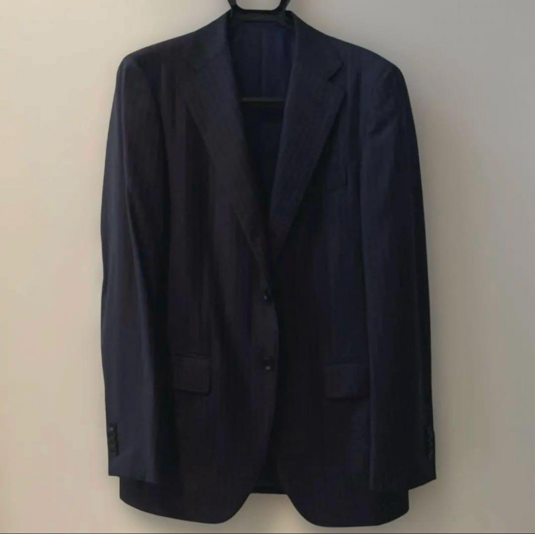 ふくろう　ビームスFネイビー ストライプ ビジネススーツ