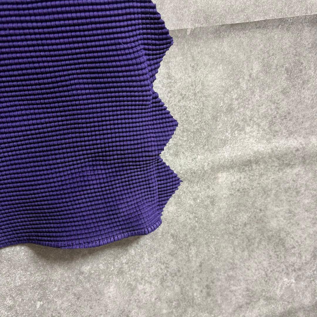 me ISSEY MIYAKE 変形カットソー ハイネック パープル ワッフル