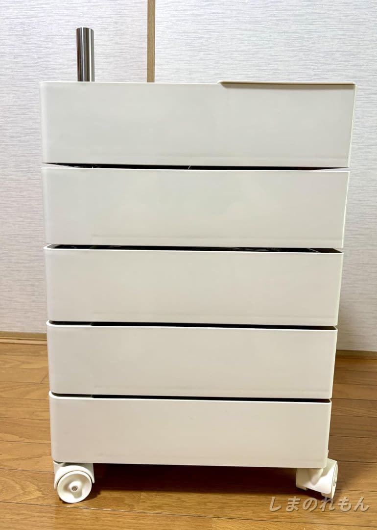 5 層回転収納カート ロック付きキャスター 取り外し可能トレイ付き