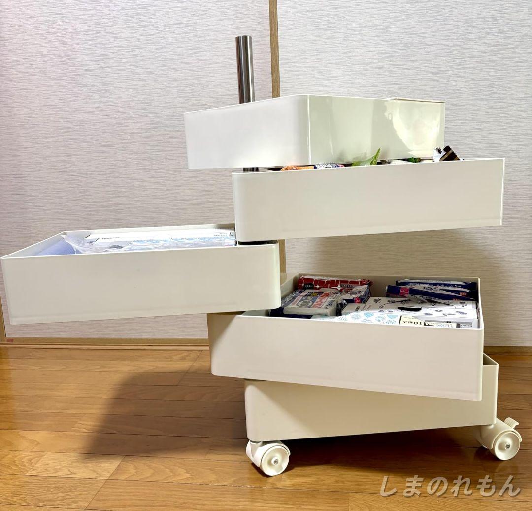5 層回転収納カート ロック付きキャスター 取り外し可能トレイ付き