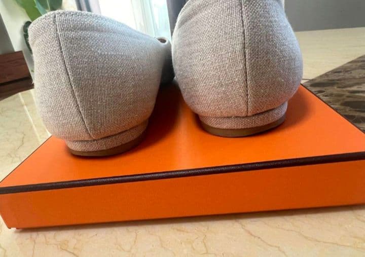 PIPPICHIC グレー ビジュー付きフラットシューズ 38