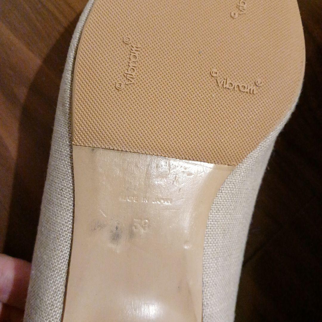 PIPPICHIC グレー ビジュー付きフラットシューズ 38