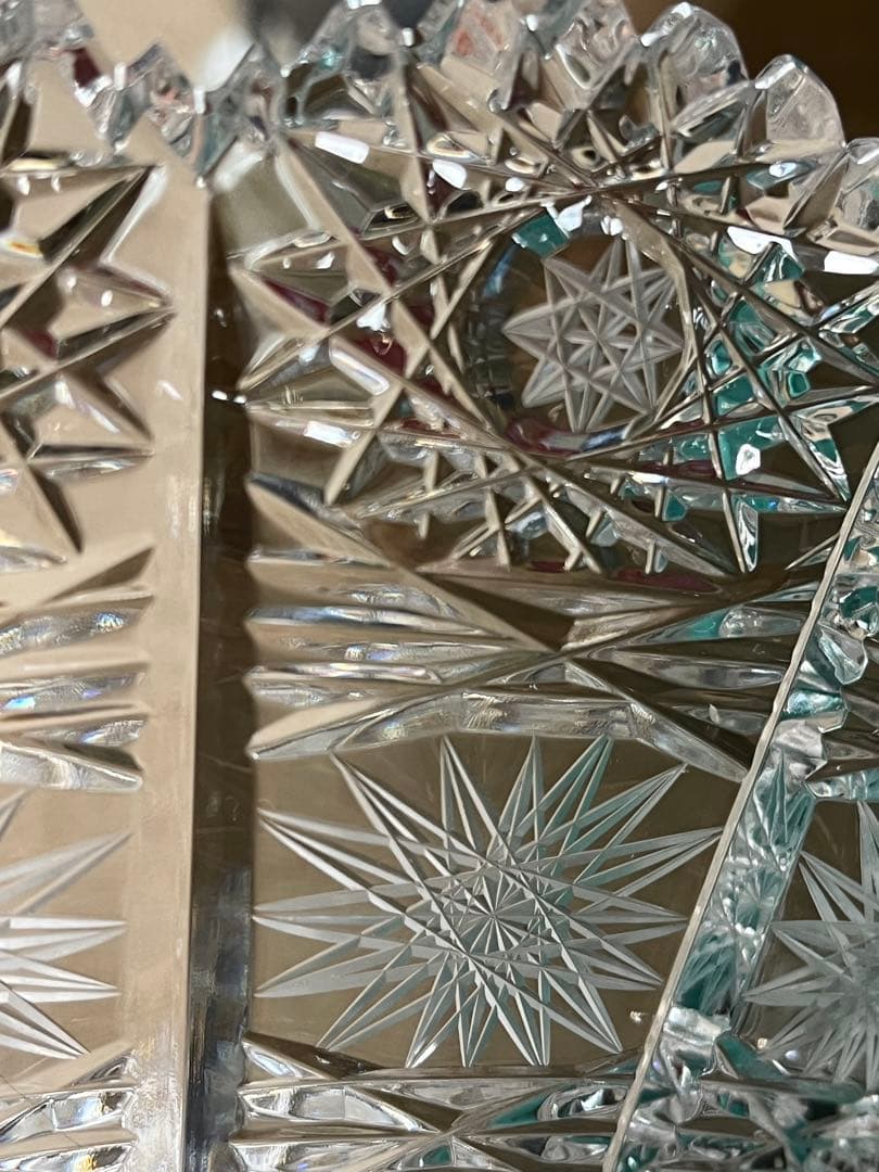 ボヘミアングラス フラワーベース 花瓶　高さ30 （チェコソロバキア製）