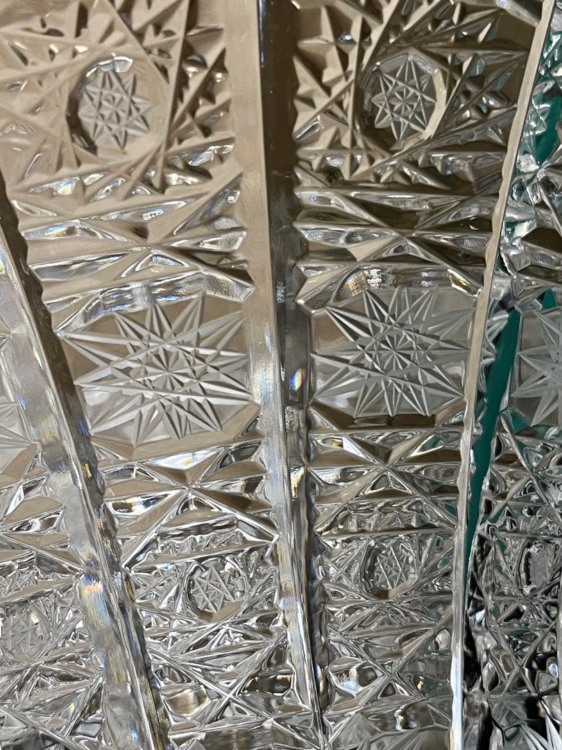 ボヘミアングラス フラワーベース 花瓶　高さ30 （チェコソロバキア製）