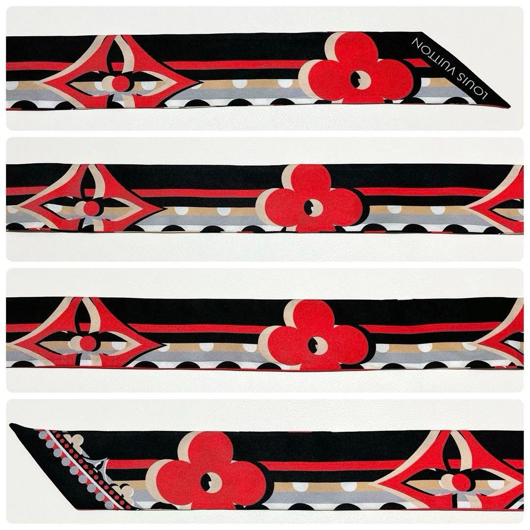 【美品】ルイヴィトン ポップモノグラム バンドーBB M76187 レッド系