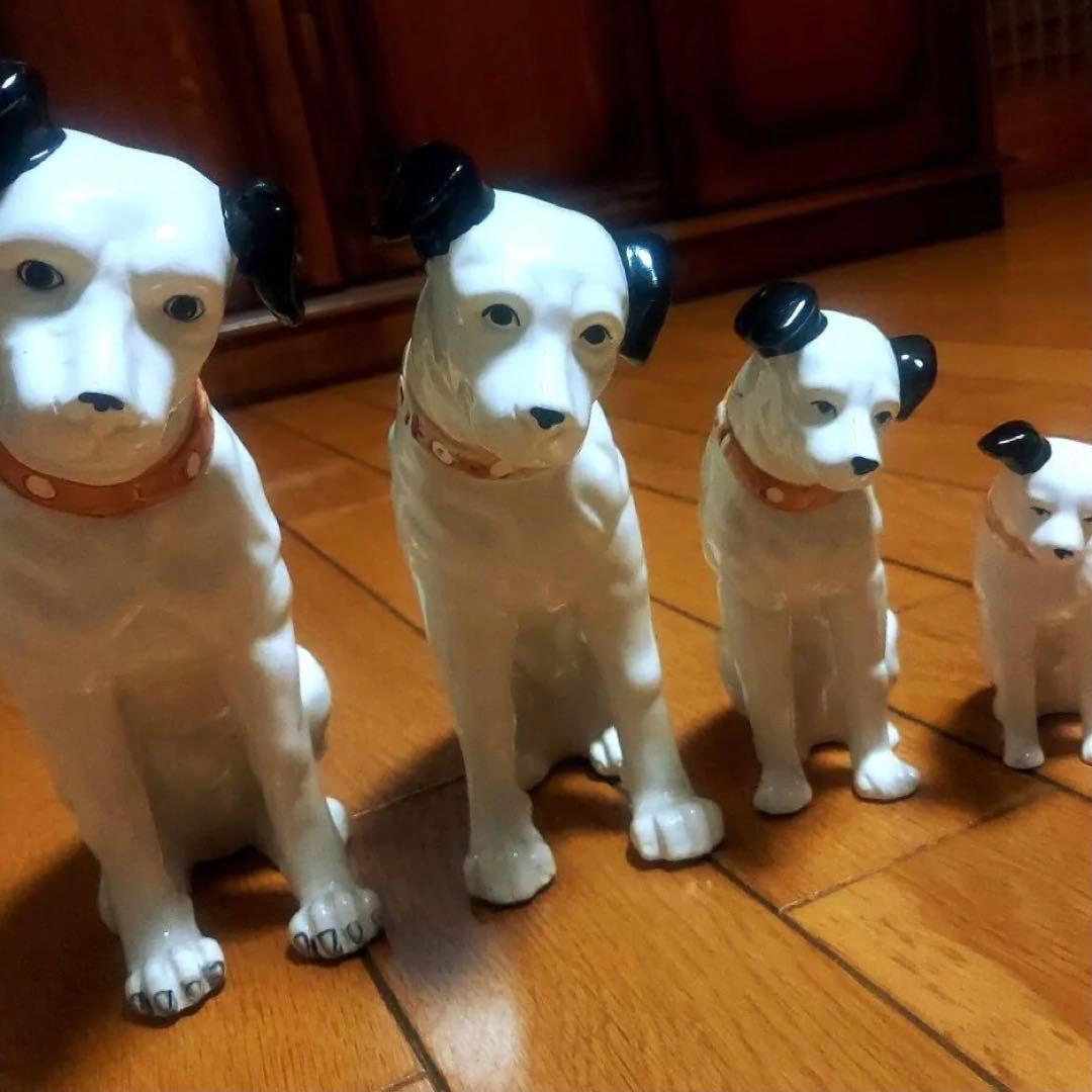 週末値下❗昭和レトロ　ビクター犬　ニッパー君　Victor　陶器　置物　4体