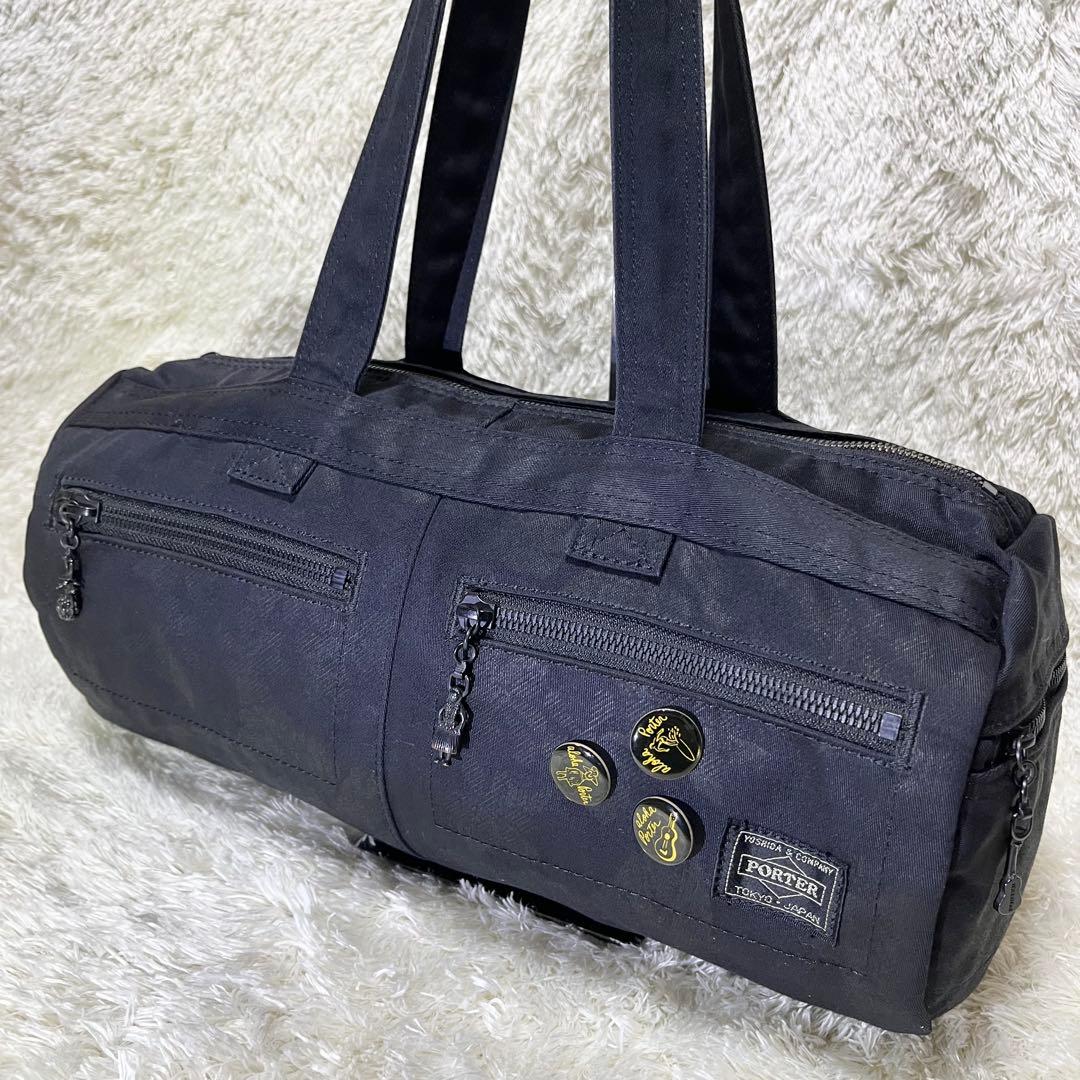 PORTER ポーター　ドラムバッグ　ミニボストン　アロハ　ブラック