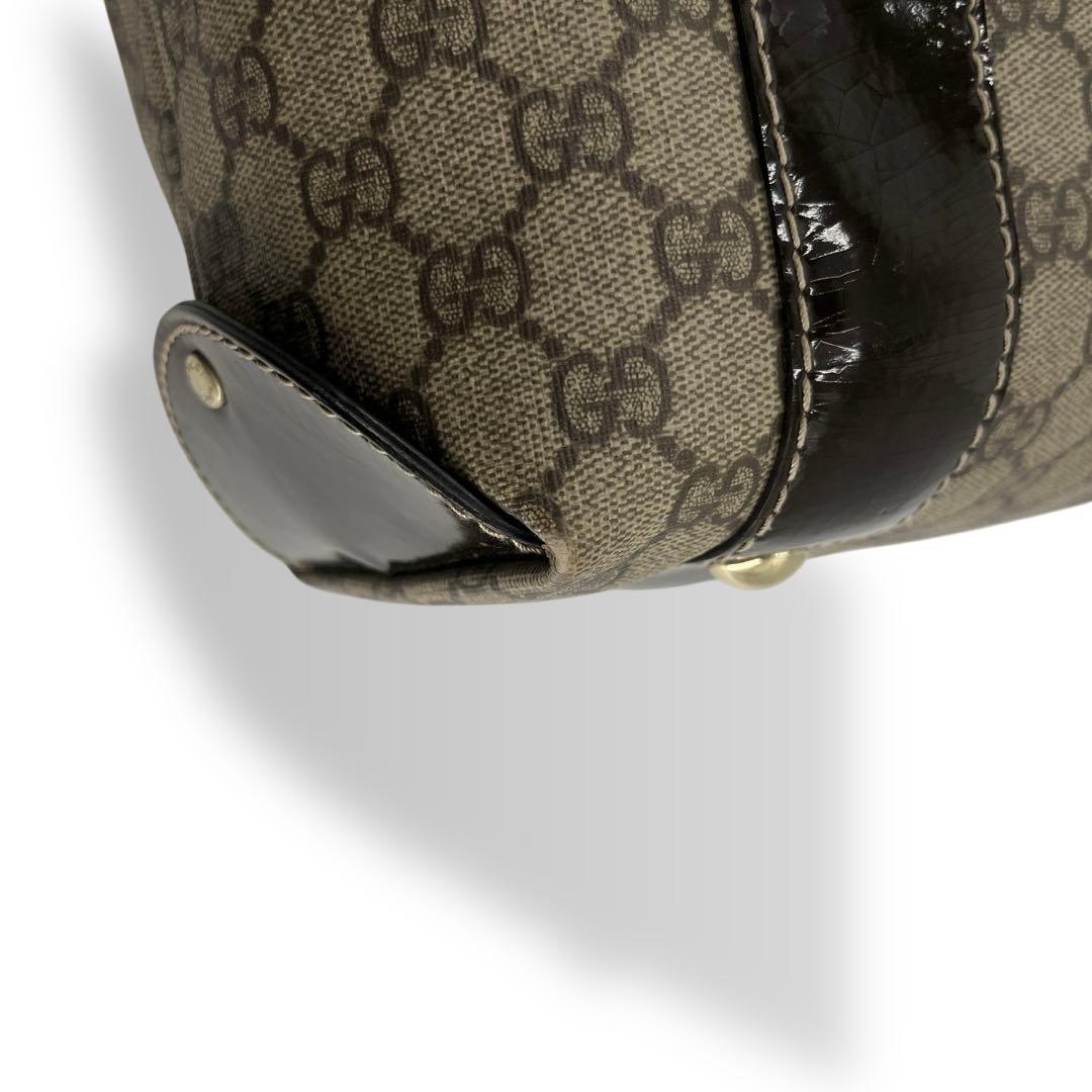 グッチ　ハンドバッグ　リボン　GGスプリーム　A4収納可　ベージュ　PVCレザー