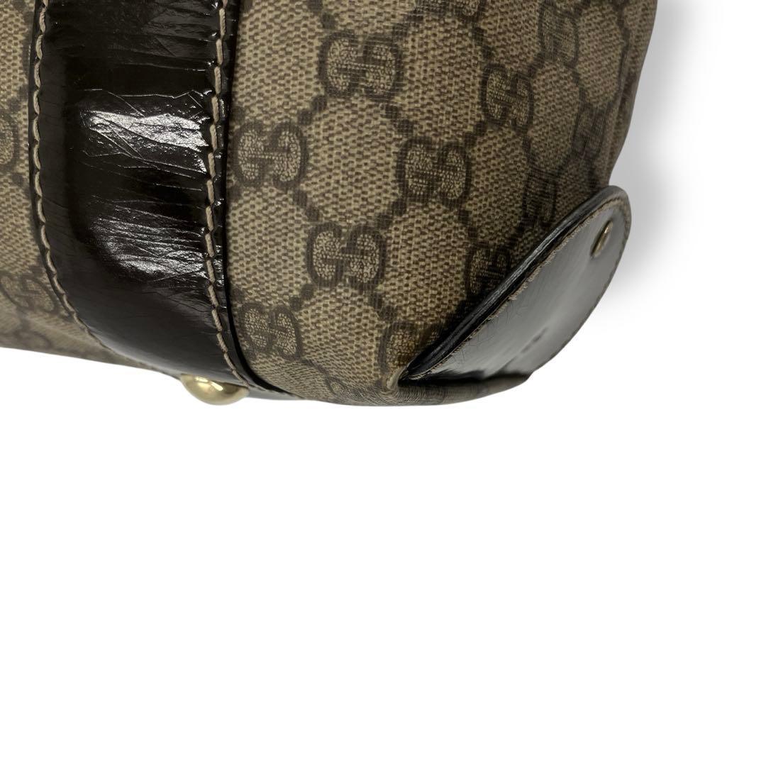 グッチ　ハンドバッグ　リボン　GGスプリーム　A4収納可　ベージュ　PVCレザー