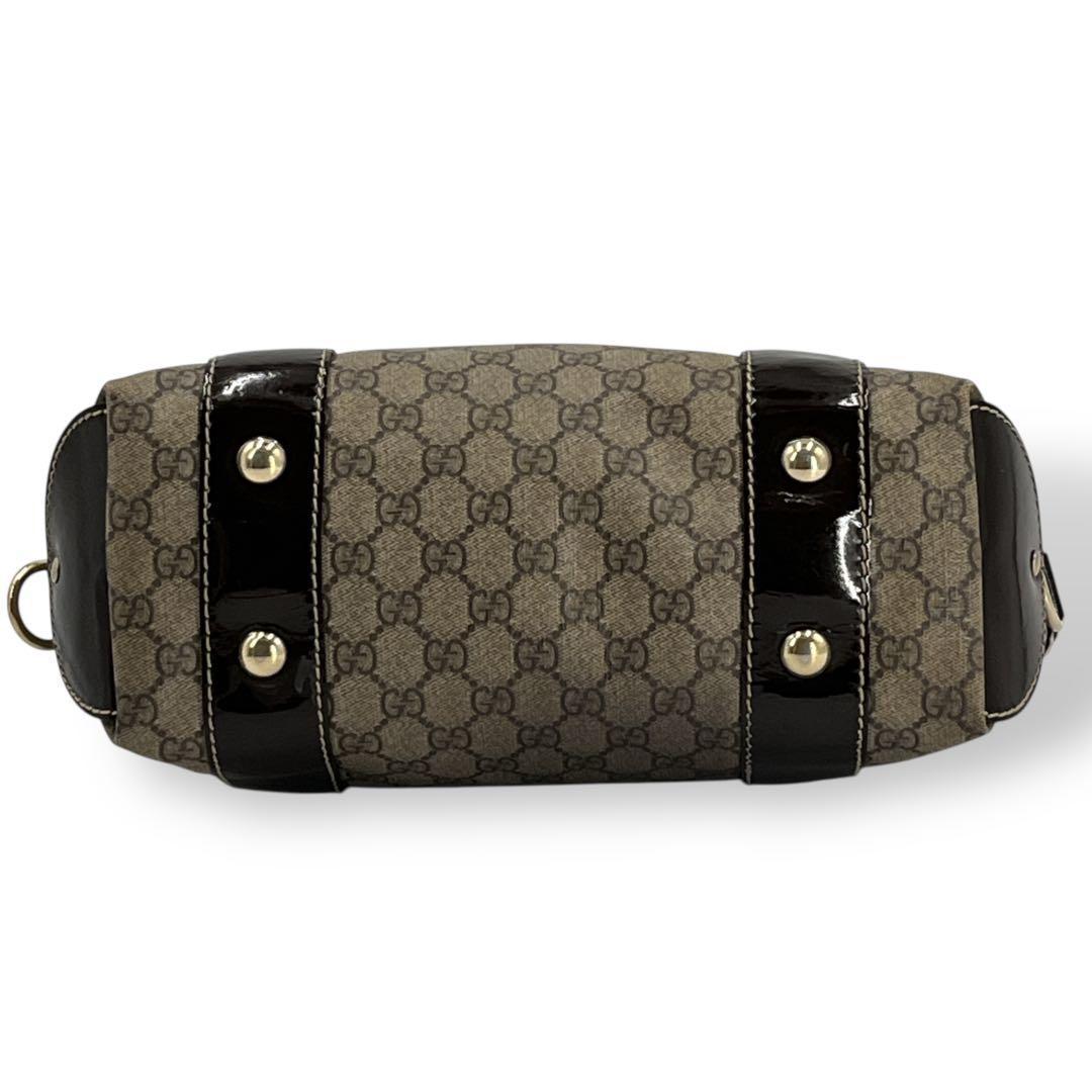 グッチ　ハンドバッグ　リボン　GGスプリーム　A4収納可　ベージュ　PVCレザー