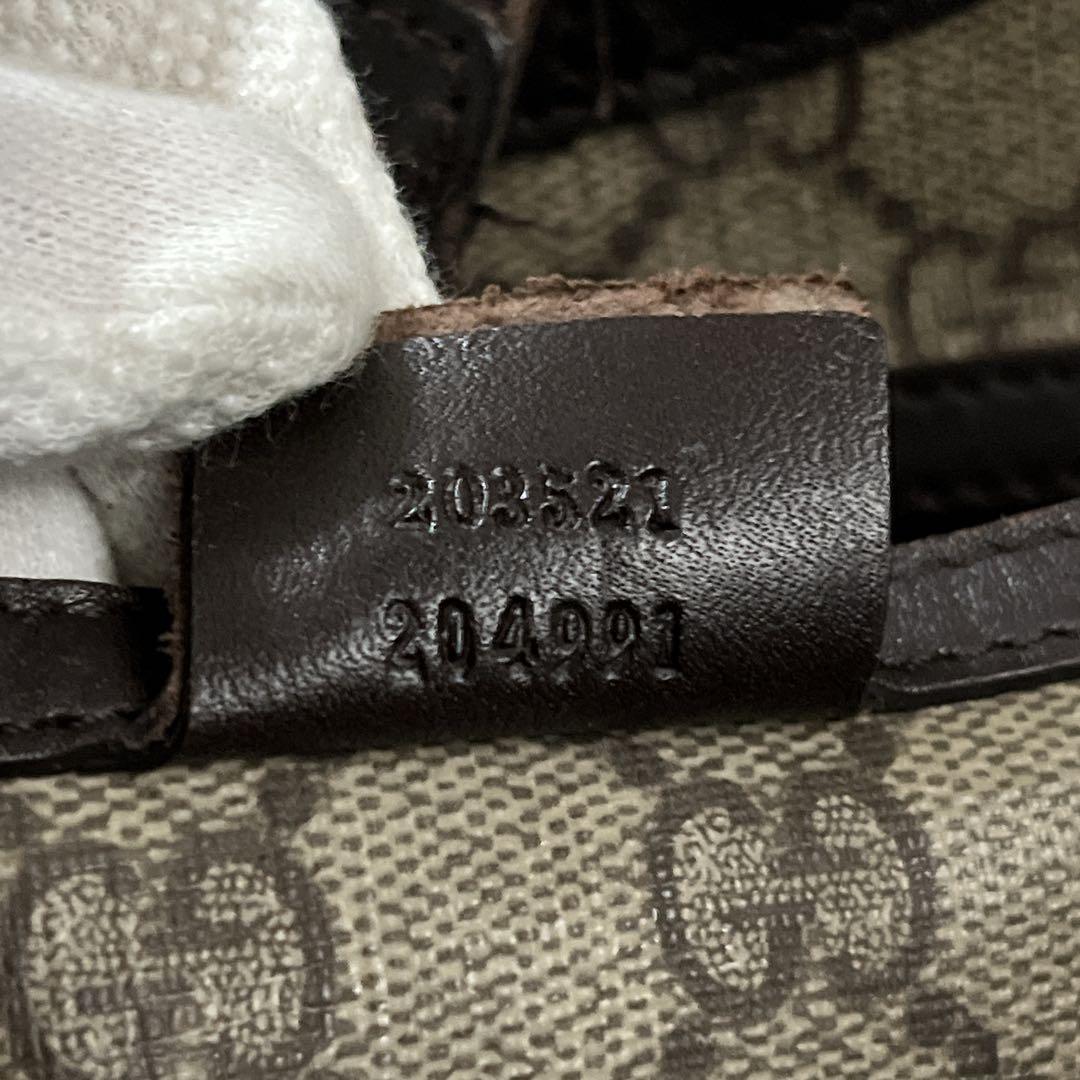 グッチ　ハンドバッグ　リボン　GGスプリーム　A4収納可　ベージュ　PVCレザー