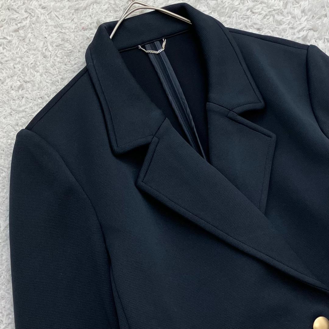 未使用級✨quaranciel ジャージーテーラードダブルジャケット 金ボタン