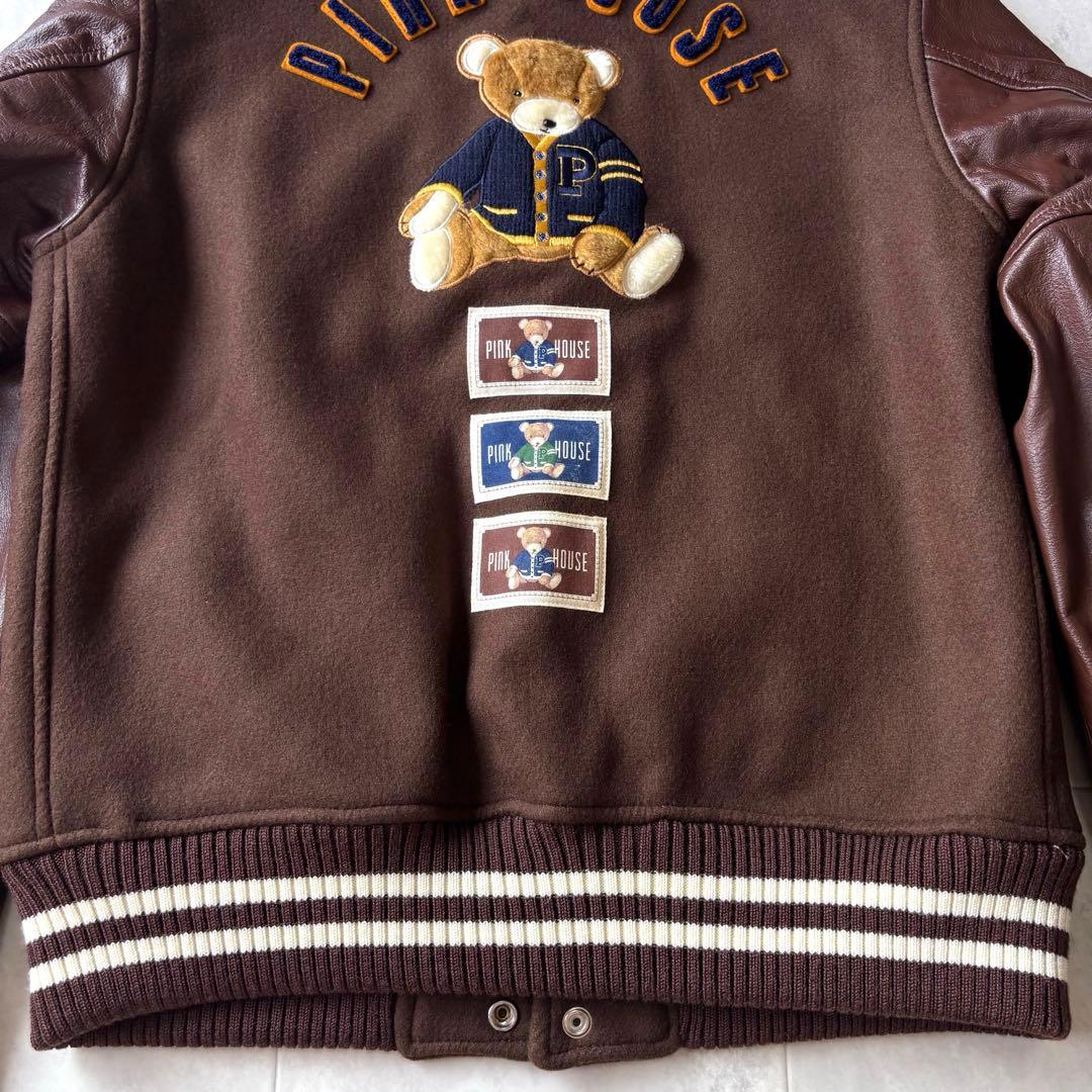 【ほぼ未使用】ピンクハウス テディベア スタジャン 袖革 ユニセックス 日本製