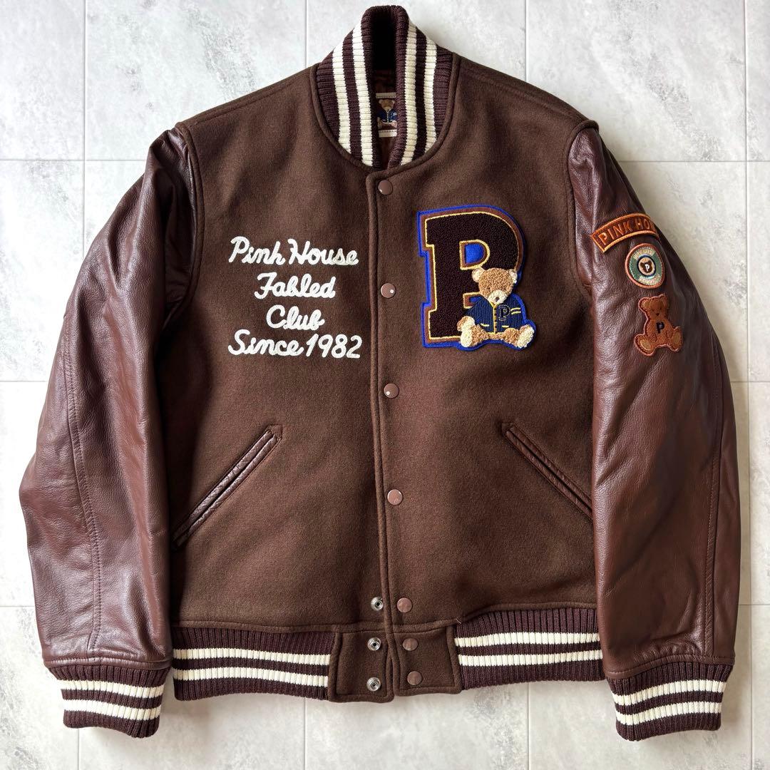 【ほぼ未使用】ピンクハウス テディベア スタジャン 袖革 ユニセックス 日本製