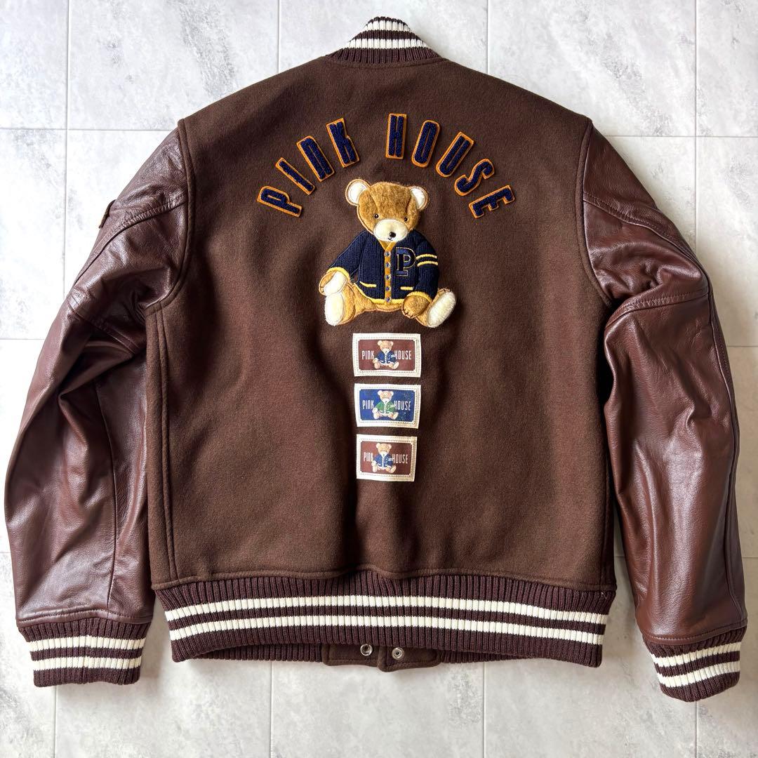 【ほぼ未使用】ピンクハウス テディベア スタジャン 袖革 ユニセックス 日本製