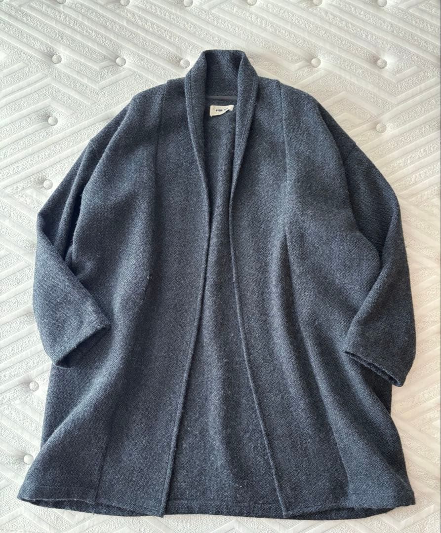 evam eva ウール ローブコート ワイドシルエット ユニセックス