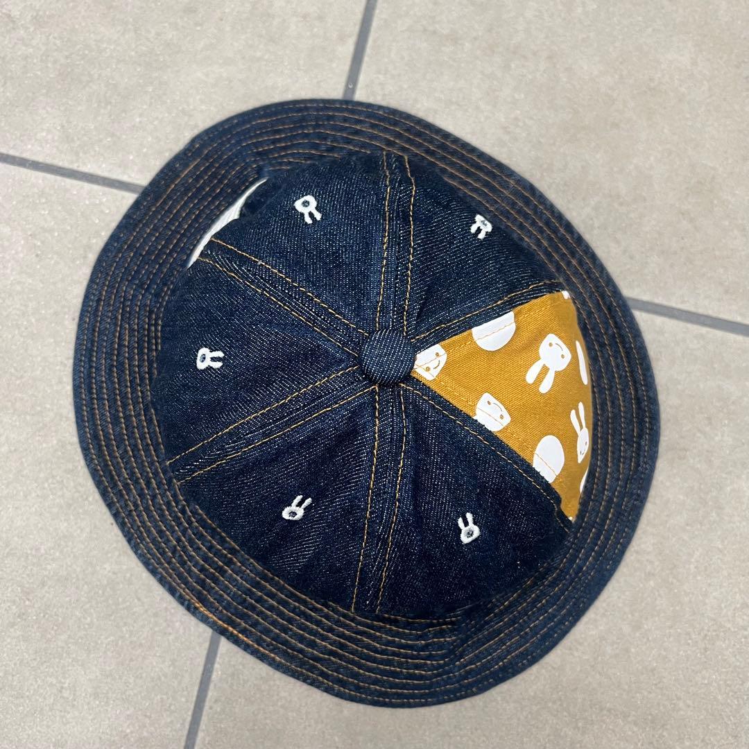 CUNE キューン　デニム　切り替え　ハット　帽子　うさぎ　ドット　M 水玉