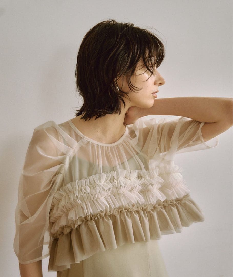 リルアー LE’RURE Ruffle tulle airy dress