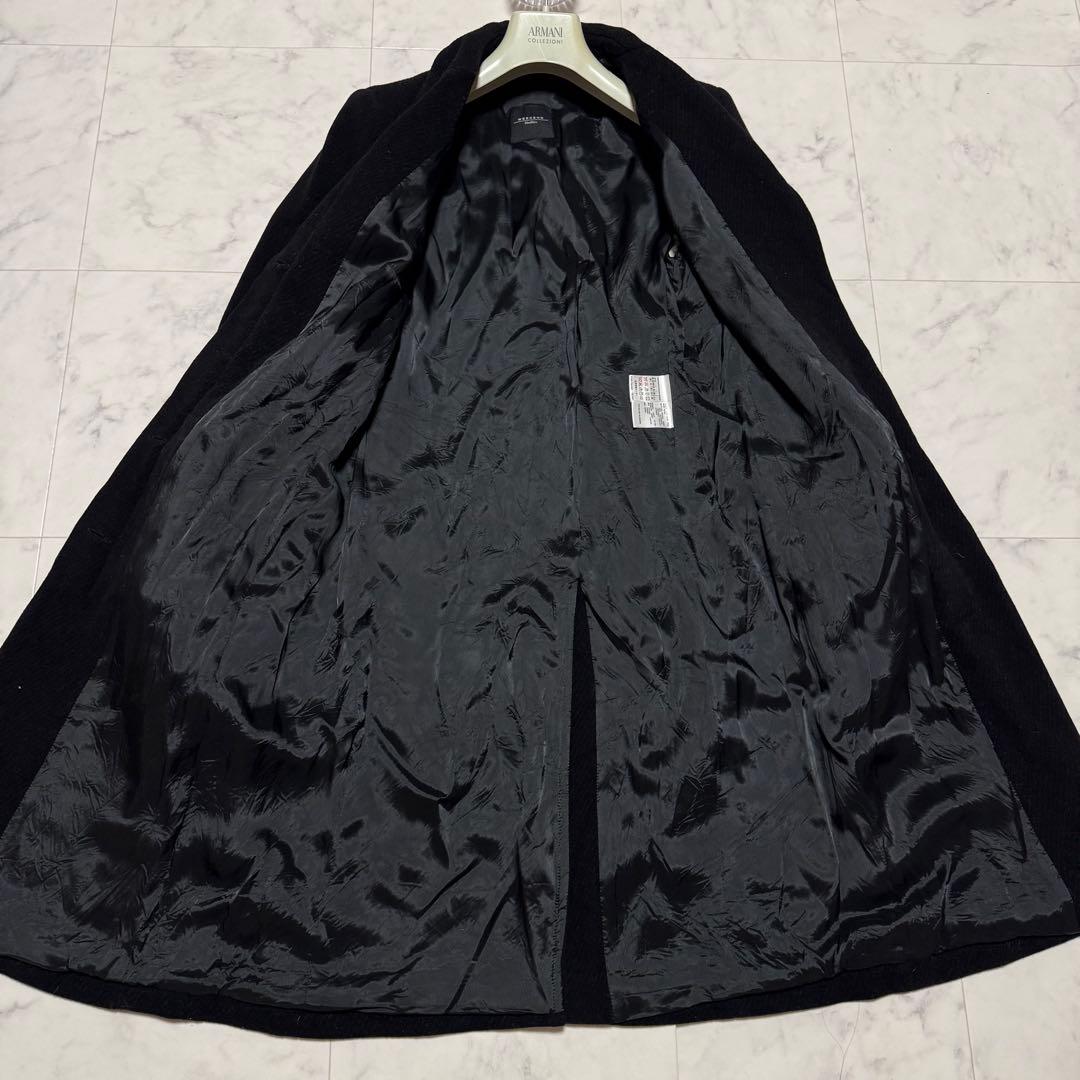 マックスマーラ ロングコート マキシ丈 比翼ボタン ウール ブラック 42