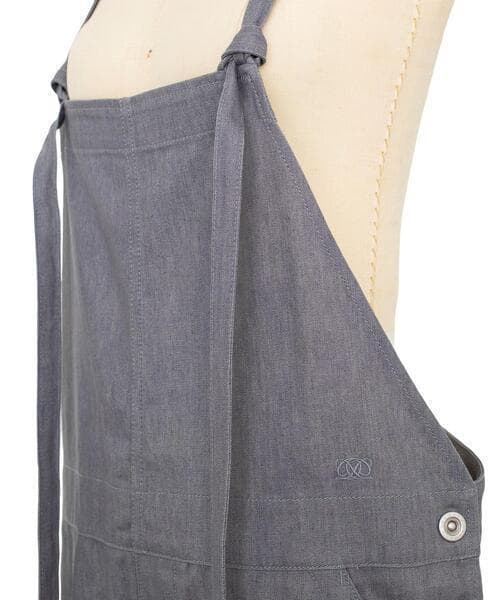 ドゥロワー Drawer オールインワン デニムオーバーオール ロゴ刺繍 グレー