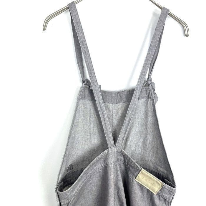 ドゥロワー Drawer オールインワン デニムオーバーオール ロゴ刺繍 グレー
