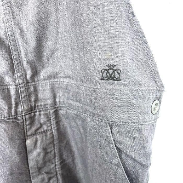 ドゥロワー Drawer オールインワン デニムオーバーオール ロゴ刺繍 グレー