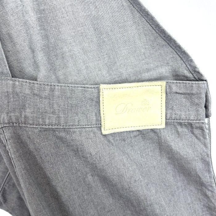 ドゥロワー Drawer オールインワン デニムオーバーオール ロゴ刺繍 グレー