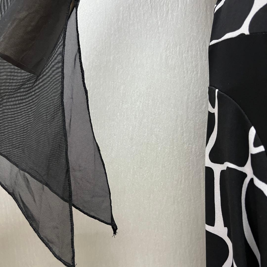 新品 社交ダンス ワンピース モノトーンプリント サイズS〜 M