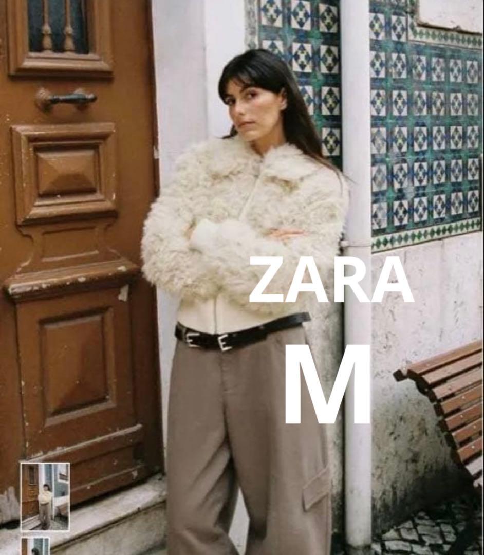 ZARA フェイクファーボンバージャケット　M 新品未使用